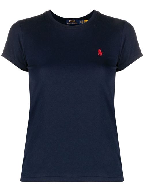 T-shirt donna mezza manica con logo ricamato POLO RALPH LAUREN | 211898698006